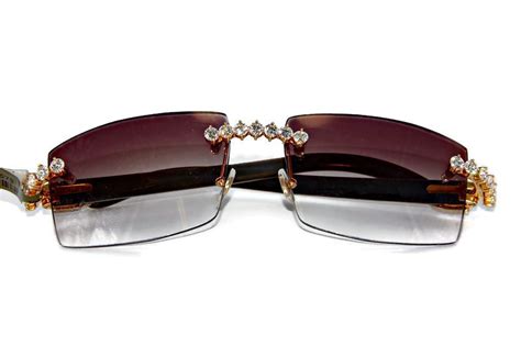 cartier rimless glasses with diamonds.